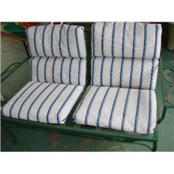 Green Vintage metal loveseat w/cushions