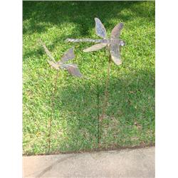 Hand forged metal yard décor