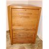 Image 1 : Oak 2 drawer file cabinet with key!