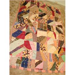 Crazy Quilt, hand tied, great condition!