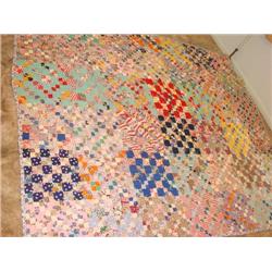 Block Quilt, hand tied, hand stitched.