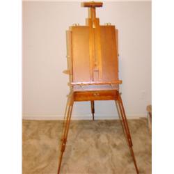 Wood art easel-completely folds up for carrying.