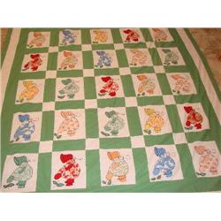 Sunbonnet Sue appliqued quilt top