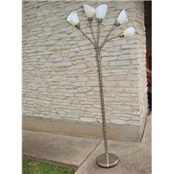 5 light stainless floor lamp