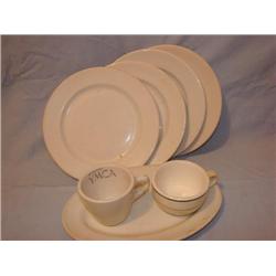 White Syracuse China, plates, platter, cups
