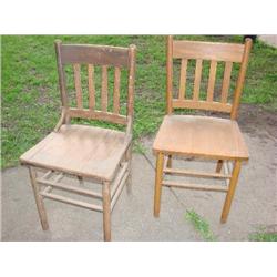 2 solid oak side chairs