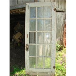 Old 15 pane door w/knob