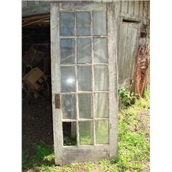 Old 15 pane door w/knob