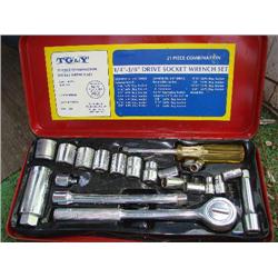 TG&Y complete socket/wrench set, metal case.