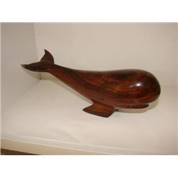 Handcrafted wood whale