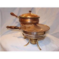 2 copper chafing dishes