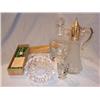 Image 1 : Crystal bar items, decanter, jigger, ashtrays