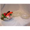 Image 1 : Crystal bowl, glass fruit, relish divided dish