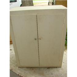 Small white painted cabinet with glass knobs