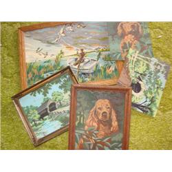 5 old paint by number pictures