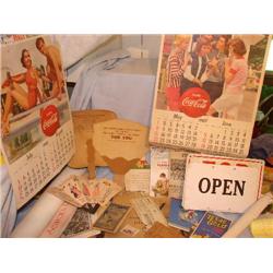 Paper collectables,inclds.Coca-Cola 1960's ads