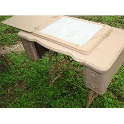 Sewing machine cabinet w/marble insert