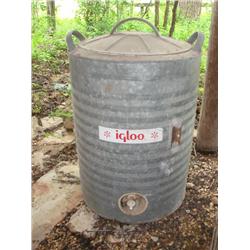 Galvanized water jug with lid