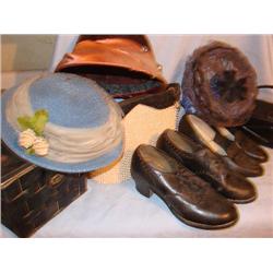 Vintage shoes, hats, purses