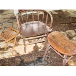 3 Chairs, Stools, Bench.