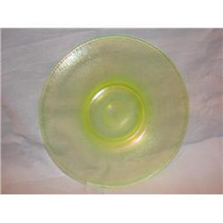 Vintage 8 1/2" Vaseline Stretch Glass Plate