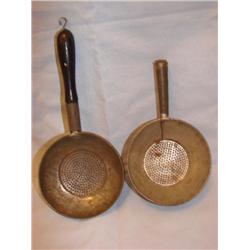 2 Vintage metal strainers
