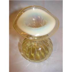 Vaseline opalescent jack in the pulpit vase