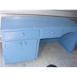 Large blue painted desk