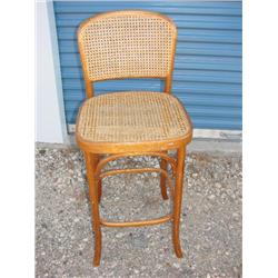 Bentwood cane seat bar stool