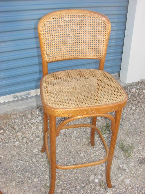 Bentwood cane seat bar stool