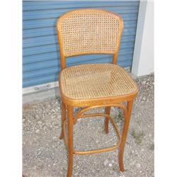 Bentwood cane seat bar stool