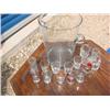 Image 1 : Cyrstal ice bucket with apprx. 15 shot glasses