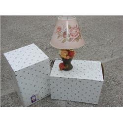 Pair of new in box Figi victorian floral lamps