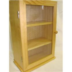3 shelf wood display cabinet