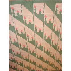 Handstitched Christmas Cactus Quilt Top