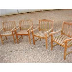 4 Solid Teak Patio Chairs