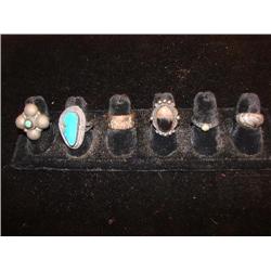 6 rings, most are sterling, 2 with stones!