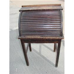 Small child's primitive roll top desk
