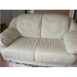 White leather loveseat-matches lot #975