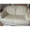 Image 1 : White leather loveseat-matches lot #975