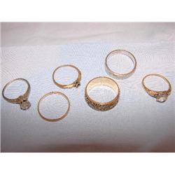 6 14K gold rings