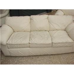 White leather sofa-matches lot#946