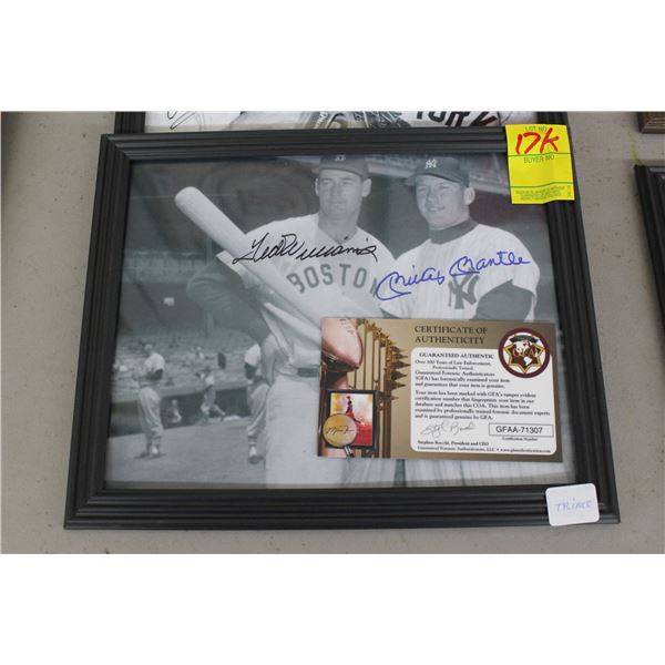 Mantle/Williams Autographed Photo w/COA