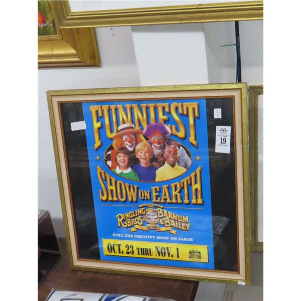 Ringling Brothers Barnum Bailey Circus Promotion, Framed Clown -2
