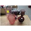 Image 1 : Maroon Glass Vases, Pitcher - 5