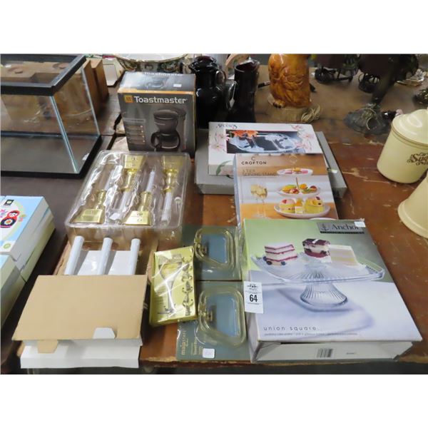 Crystal Trays, Cake Stands, 3 Tier Stand, Coffee Maker, Battery Candles