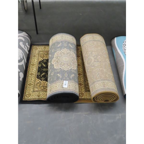 2-Black/Brown Approx. 30"  X  6'  Hall Runner - 2 X $