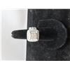 Image 2 : 10K WG Diamond Ring w/9 Square Cut Diamond and 120 Round Diamonds