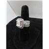 Image 3 : 10K WG Diamond Ring w/9 Square Cut Diamond and 120 Round Diamonds