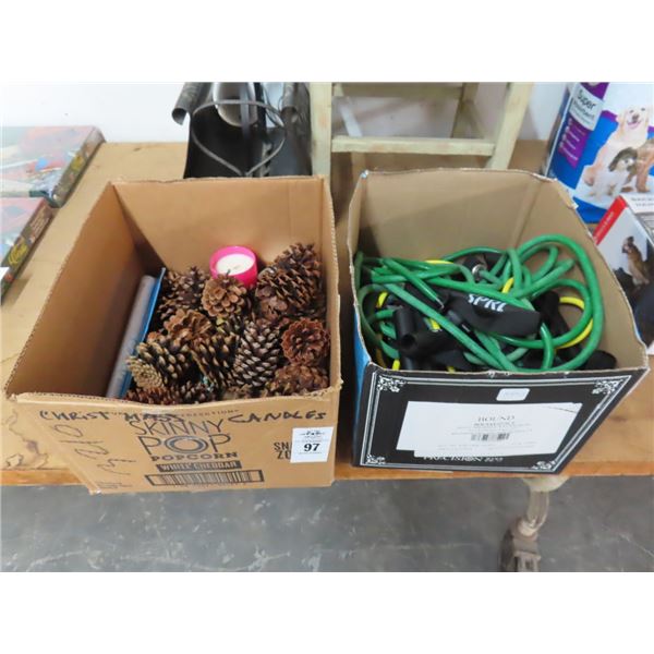 Stretch Exerciser, Pine Cones, Votive Candles